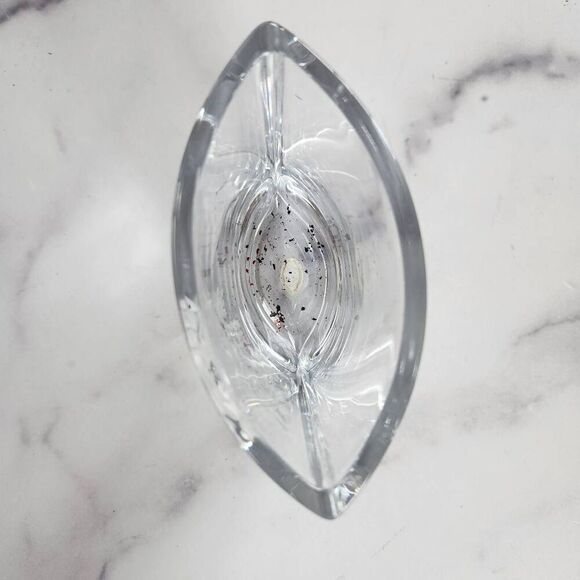 Teleflora lead crystal hummingbird floral clear glass vase Czech Republic short - Picture 3 of 4